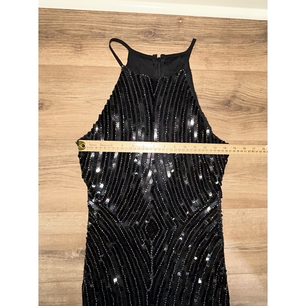 Womens Deedee Mini Dress Black Cocktail Dress Sequined‎ Embellished Size Small - Picture 7 of 7
